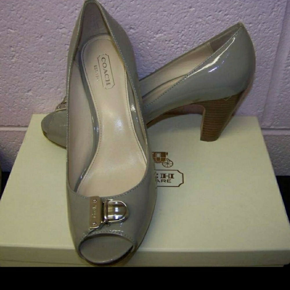 Coach open toed pumps